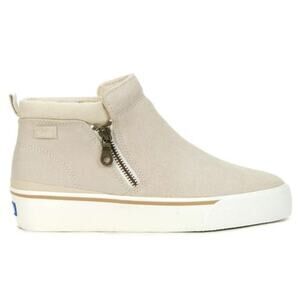Keds Women's Cooper Suede/Canvas Zip Sneaker Booties in Latte